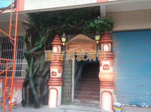 城堡门玻璃钢雕塑商场美陈