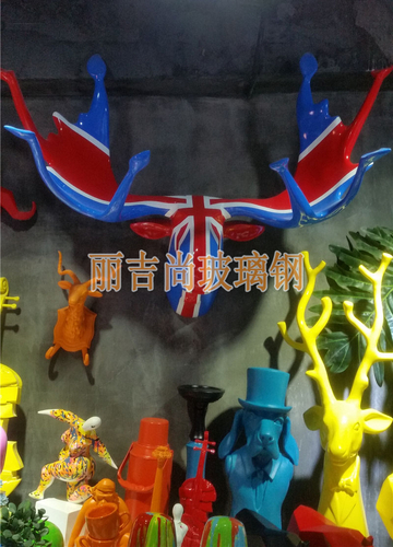 圣诞鹿墙饰吊饰玻璃钢雕塑