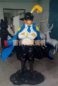 潇洒猪卡通玻璃钢雕塑