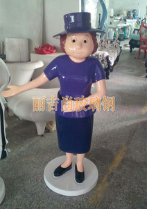 女服务员卡通玻璃钢雕塑