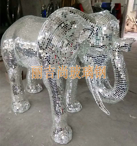 玻璃钢雕塑水晶大象艺术品