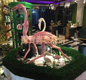 鸵鸟美陈玻璃钢雕塑树脂工艺品