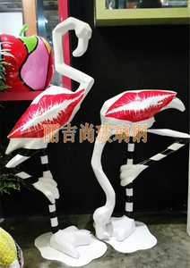 鸵鸟卡通美陈玻璃钢雕塑工艺品摆件