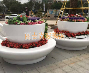圆形简约风格室外玻璃钢雕塑