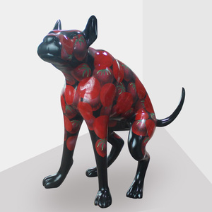 彩绘狗雕塑