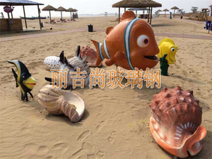 卡通鱼动物玻璃钢雕塑