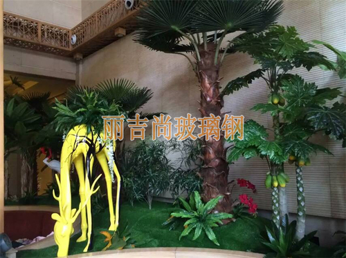 玻璃钢雕塑梅花鹿花盆花器
